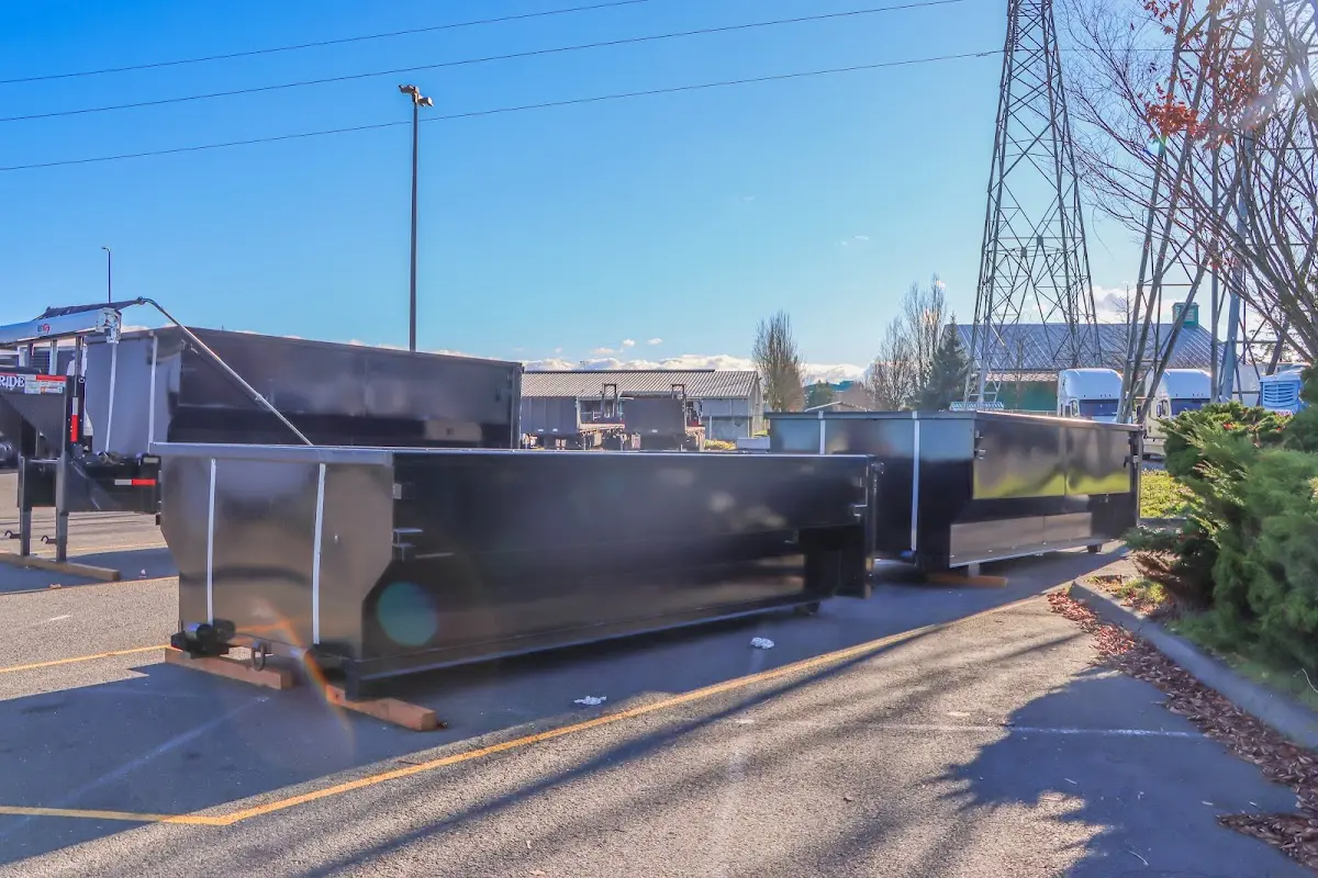 Roll-off dumpster ready for waste disposal at job site for Estate Cleanout Dumpster Rental in South Patrick Shores